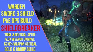 ESO Warden SnB PVE DPS Build  Shieldbreaker  Ascending Tide [upl. by Alderson863]