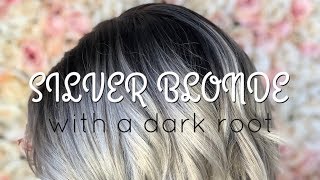 HOW TO DO A PAINT BETWEEN  SILVER BLONDE WITH A DARK ROOT [upl. by Brentt]