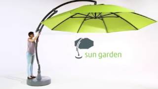 Sun Garden  Easy Sun Parasol set up amp cover [upl. by Leiria]