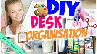 8 EASY DESK ORGANISATION DIYs  Julia Beautx [upl. by Raine603]