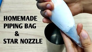 How to make Piping Bag and Star Nozzle at HomeDIY [upl. by Clywd]