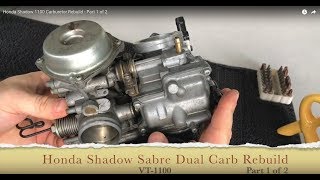 Honda Shadow VT1100 Carburetor Rebuild  Part 1 of 2 [upl. by Toddy]