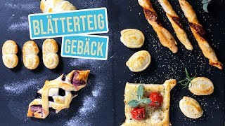 6 schnelle Blätterteig Ideen  Fingerfood Varianten süss amp salzig [upl. by Juback]