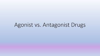 Agonist vs Antagonist drugs [upl. by Tolman]