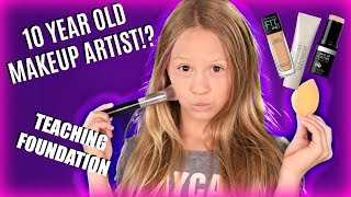 10 Year Old Kid Teaches Makeup Easy Foundation Routine Makeup Tutorial [upl. by Annyl203]