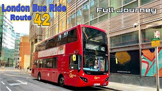 London Bus Ride 🇬🇧 Route 42  East Dulwich to Liverpool Street Passing Tower Bridge  Full Journey [upl. by Beryl]