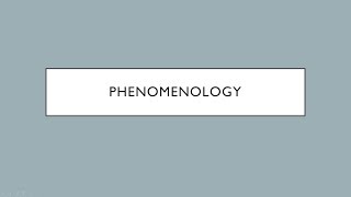 Philosophy 101 A Basic Introduction to Phenomenology [upl. by Cynde]