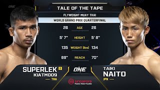 Superlek Kiatmoo9 vs Taiki Naito  ONE Championship Full Fight [upl. by Odidnac976]