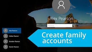 Windows 10 Add user accounts for family members [upl. by Myrt53]