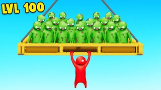 1 vs 100 ZOMBIE HORDE in Gang Beasts [upl. by Refennej334]