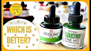 ECOLINE vs DR PH MARTINs HYDRUS LIQUID WATERCOLOURS comparison amp review Which is BEST 2018 [upl. by Boser]