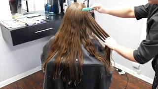 ASMR Hair Brushing Haircut amp Blowdrying Long Wet Hair [upl. by Euphemia167]