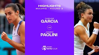 Caroline Garcia vs Jasmine Paolini  2024 Madrid Round 3  WTA Match Highlights [upl. by Coretta]