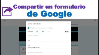 COMO COMPARTIR UN FORMULARIO DE GOOGLE [upl. by Fagan]