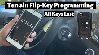 How To Program A GMC Terrain Flip Key Remote Fob 2014  2017 DIY All Keys Lost Tutorial [upl. by Wilmer]