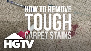 How to Remove Tough Carpet Stains  HGTV [upl. by Korwun557]