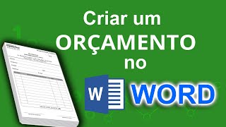 Como Criar um Orçamento no WORD [upl. by Spears]