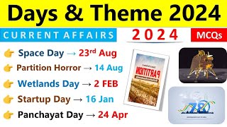 Days amp Themes 2024 Current Affairs  2024 Days amp Theme Current Affairs  NTPC SSC GD State PCS [upl. by Asert384]