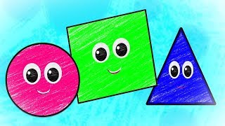 The Shapes Song  Learn Shapes  Crayons Nursery Rhymes  Kids Songs For Children [upl. by Gord]