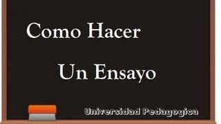 TUTORIAL  ¿Como hacer un Ensayo [upl. by Denn]