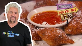 Guy Fieri Eats Toasted Ravioli in Saint Louis  Diners DriveIns and Dives  Food Network [upl. by Eiralav576]