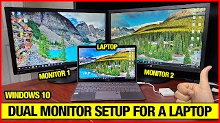 Dual Monitor Setup for Laptop With One USB C Port Windows 10 [upl. by Suehtomit513]