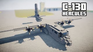 Minecraft Lockheed C130 Hercules Transport Tutorial [upl. by Ahsier]