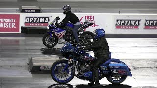 Crazy Harley vs Sportbikes  drag racing [upl. by Hurty646]