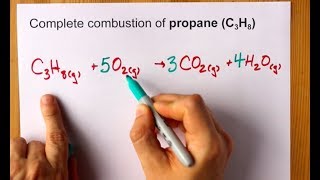 Complete Combustion of Propane C3H8 Balanced Equation [upl. by Rebmak]