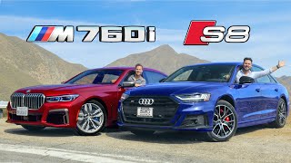 2020 Audi S8 vs BMW M760i  SClass Killers [upl. by Vtehsta]