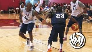 Kyrie Irving Crosses Kobe Bryant Throwback USA Scrimmage Highlights [upl. by Annoyt979]