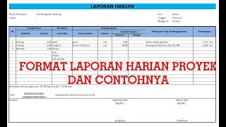 CARA MEMBUAT LAPORAN HARIAN PROYEK BAGI PEMULA [upl. by Lessard]