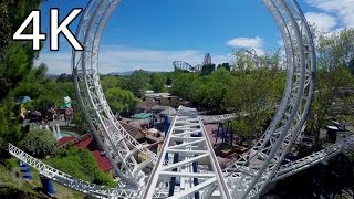 The New Revolution front seat onride 4K POV Six Flags Magic Mountain [upl. by Casia280]