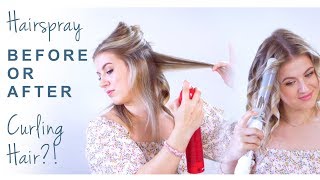 Hairspray BEFORE or AFTER Curling Hair [upl. by Medardas966]