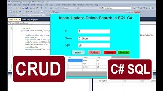 CRUD Operation in C With SQL Database  Insert Update Delete Search Using ConnectionString [upl. by Nasaj]