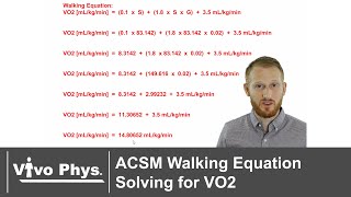 ACSM Walking Equation Solving for Oxygen Consumption  VO2 [upl. by Ronyar]