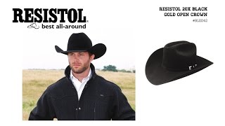 Resistol 20X Black Gold Open Crown Felt Cowboy Hat [upl. by Joya]