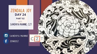 ZENDALA JOY Day 24  String 7 exploring Zentangle® and Mandala  PART 2 [upl. by Jacinto]