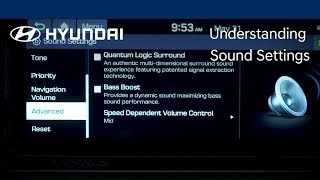 Understanding Sound Settings  Hyundai [upl. by Nwahsan]