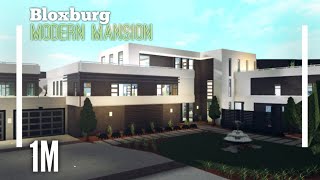 1M Modern Mansion SpeedBuild  Bloxburg ROBLOX [upl. by Yauqaj]