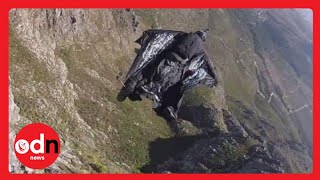 New footage Jeb Corliss crashes into Table Mountain [upl. by Sucramel]