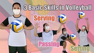 3 Basic Skills in Volleyball [upl. by Akapol]