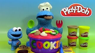 Play Doh Cookie Monster Letter Lunch Learn the ABC Alphabet [upl. by Enrobso]