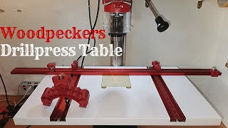 Woodpeckers Universal Bohrtisch für Tischbohrmaschinen  Woodpeckers Drill Press Table Installation [upl. by Annoya248]