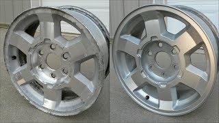 Pitted Aluminum Wheel RestorationPainting  How To  17quot GMC Rims [upl. by Arita]