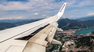 RYANAIR Boeing 737800 TURBULENT APPROACH AND LANDING at Bergamo Airport BGY [upl. by Arika329]