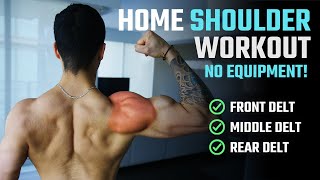 How To Grow Bigger Shoulders At Home NO WEIGHTS WORKOUT [upl. by Carolle]