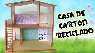 CASA DE CARTÓN RECICLADO ♻️🏠 MANUALIDADES DIY [upl. by Ittocs]