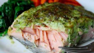 Broiled HerbCrust Salmon Recipe  Easy Broiled Fish Technique [upl. by Anson698]