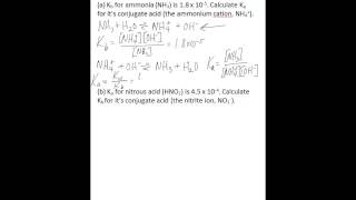 Calculate Ka from Kb and vice versa [upl. by Iosep]